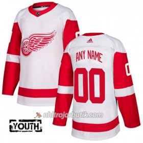 Barn Ishockey Detroit Red Wings Tröja med eget tryck Adidas 2017-2018 Vit Authentic